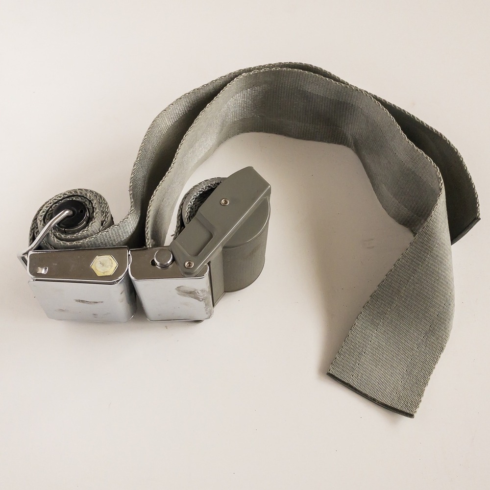 Vintage BW-500 Aircraft Airplane Seat Belt Lap Belt Gray Metal‎ Buckle USA Made